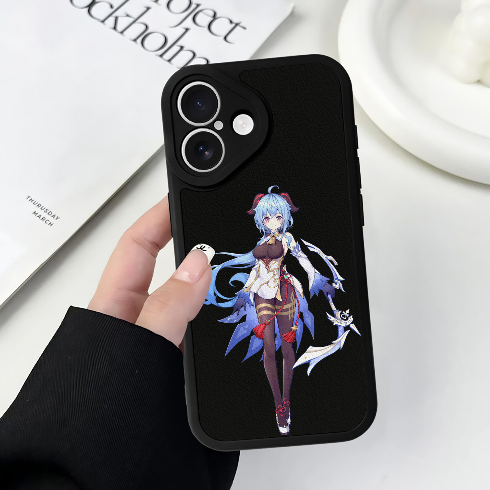 げんし神 甘雨 かんう genshin Ganyu 【iPhone 16シリーズ対応】シリコンスマホケース（レザー調） 材質：シリコン